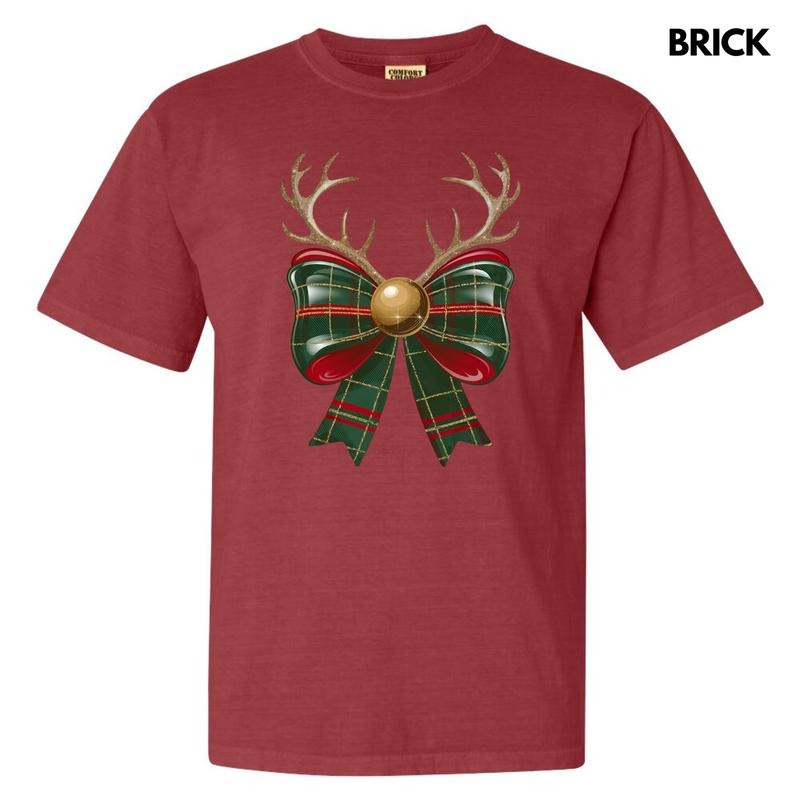 Plaid Antler Bow Comfort Colors T-Shirt 'NLB' Hoodie, Sweatshirt | HypeDripTees.com
