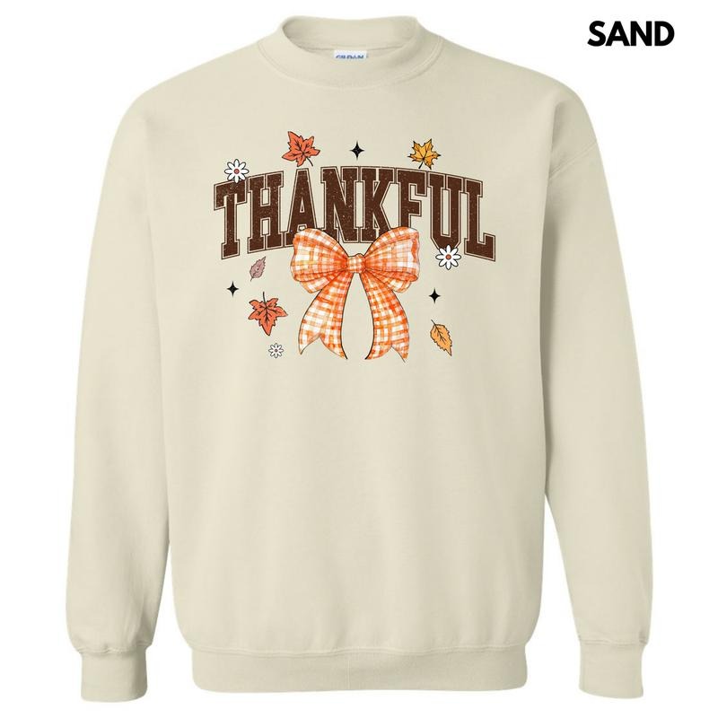 Plaid Bow Thankful Sweatshirt T-Shirts, Hoodie | HypeDripTees.com