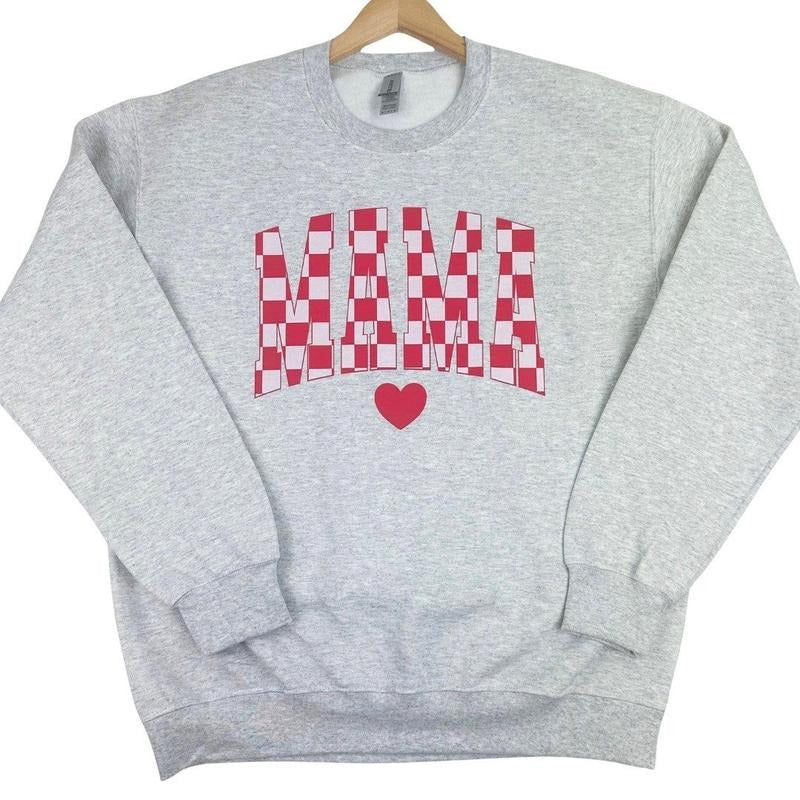 Plaid Mama Gildan Sweatshirt -- ASH GREY T-Shirts, Hoodie | HypeDripTees.com