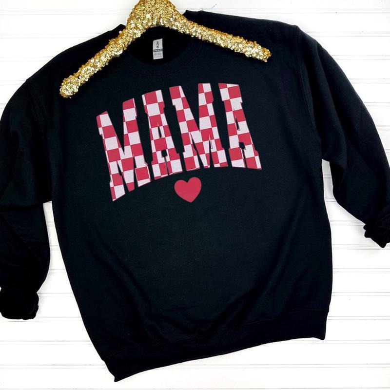 Plaid Mama Gildan Sweatshirt -- BLACK T-Shirts, Hoodie | HypeDripTees.com