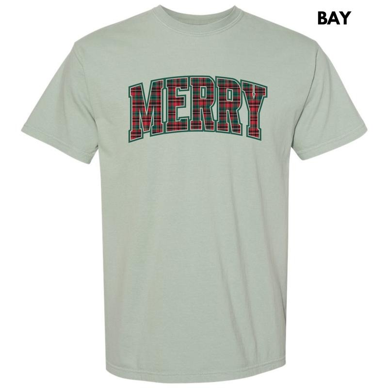 Plaid Merry Varsity Comfort Colors T-Shirt 'NLB' Hoodie, Sweatshirt | HypeDripTees.com