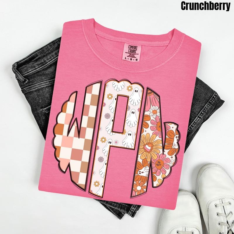 Plain Girly Halloween Monogram Comfort Colors T-Shirt 'NLB' Hoodie, Sweatshirt | HypeDripTees.com