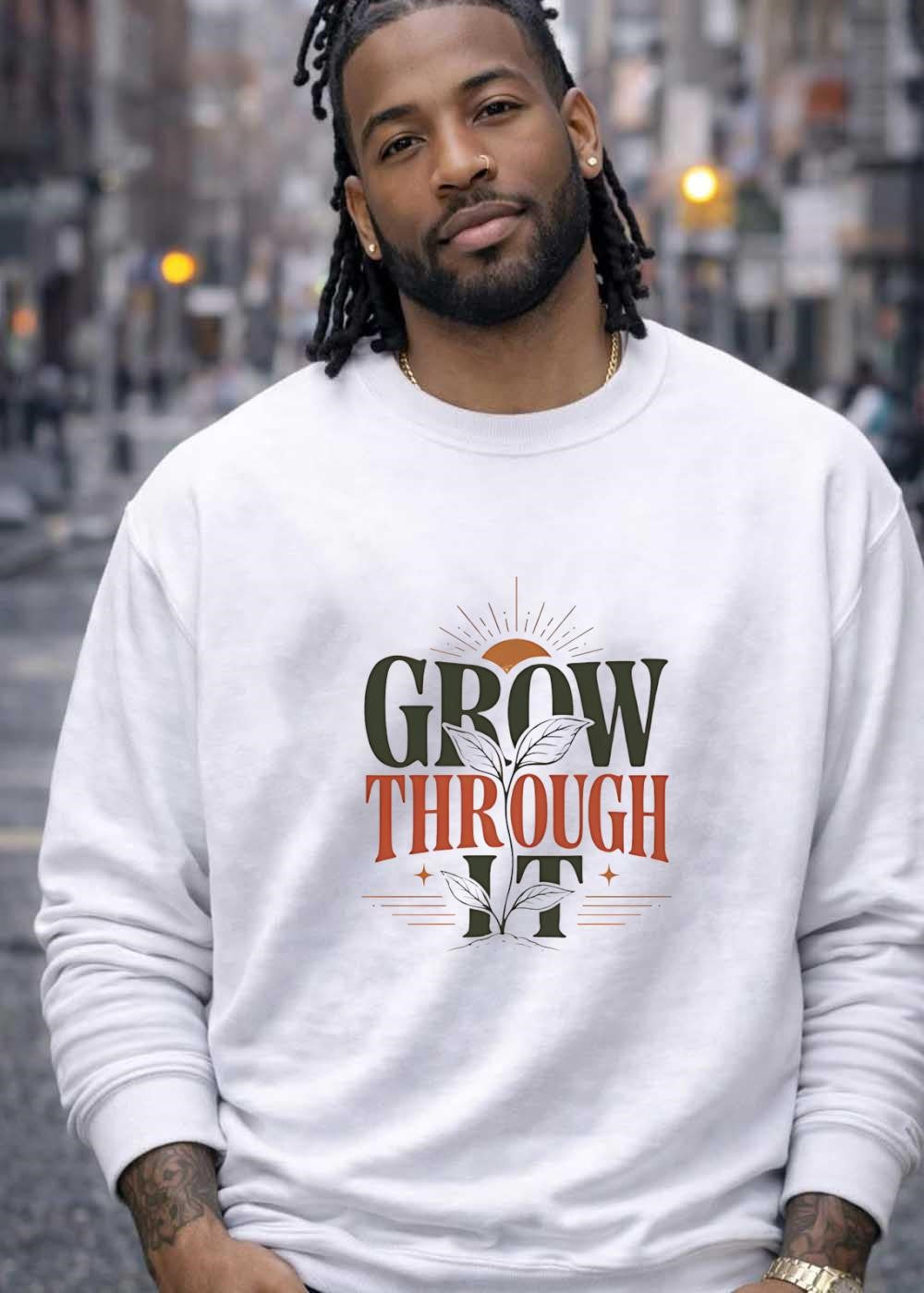 Plant Growth Inspirational Quote Grow Through It T-Shirt