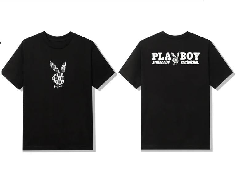 Playboy Ant1 Soc1al Club Graphic Tee, Black Streetwear Shirt, Playboy Bunny Design, Menswear Womenswear Top Hoodie,...
