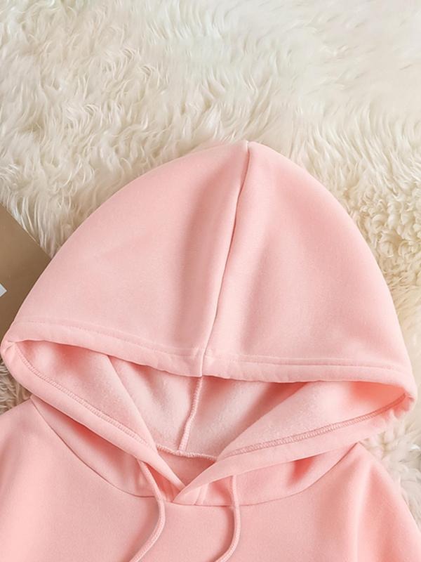 Plus Size Cartoon Giraffe Print Drop Shoulder Hoodie, Fashion Casual Drawstring Pocket Hooded Sweatshirt for Daily...