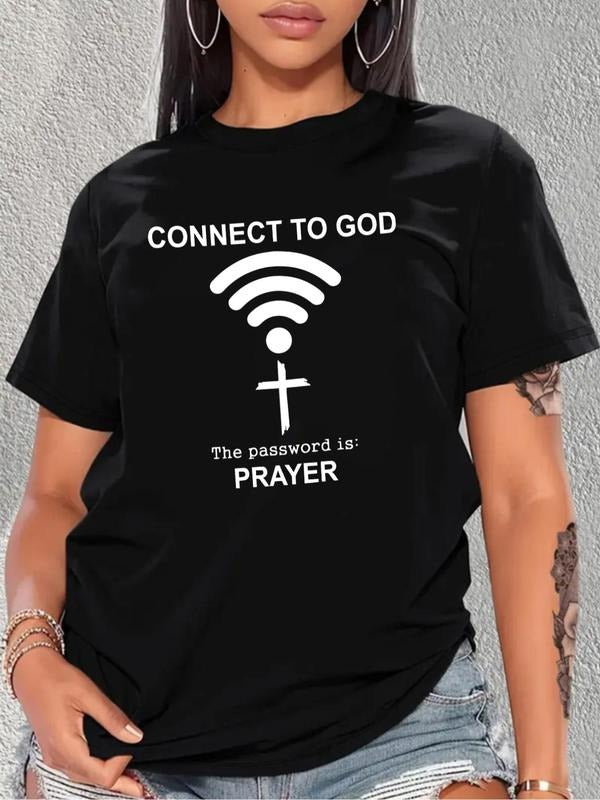 Plus Size Graphic Print Round Neck Tee, Casual Short Sleeve T-shirt, Women's Plus Size Clothing for Summer Daily Wear...
