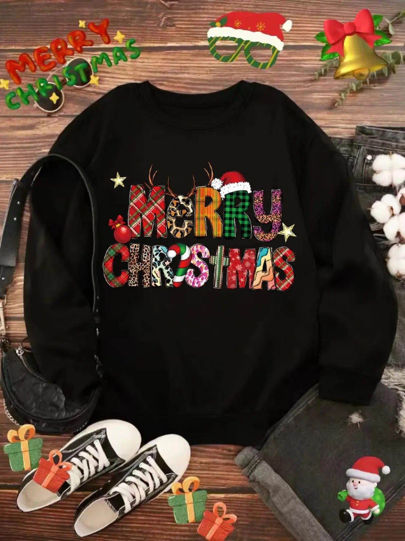 Plus Size Letter Print Drop Shoulder Sweatshirt, Casual Long Sleeve Round Neck Pullover for Daily Wear, Women's Plus...