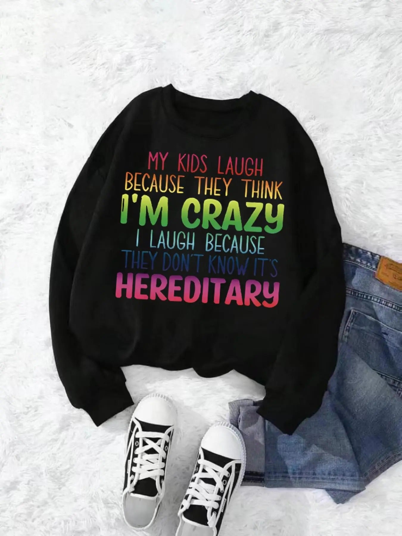 Plus Size Letter Print Drop Shoulder Sweatshirt, Casual Long Sleeve Round Neck Pullover for Women, Women's Plus Clothing...