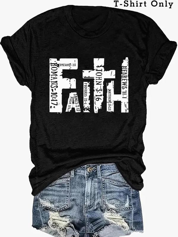 Plus Size Letter Print Round Neck Tee, Casual Short Sleeve T-shirt for Summer, Women's Plus Clothing for Daily Wear style...