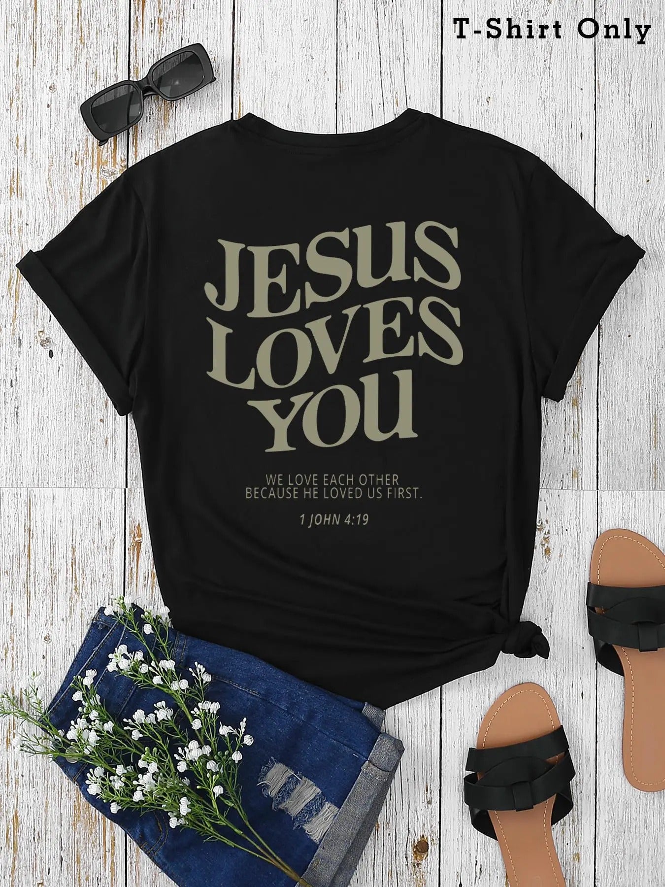 Plus Size Letter Print Round Neck Tee, Fashion Casual Crew Neck Short Sleeve T-shirt for Daily Outdoor Wear, Women Plus...