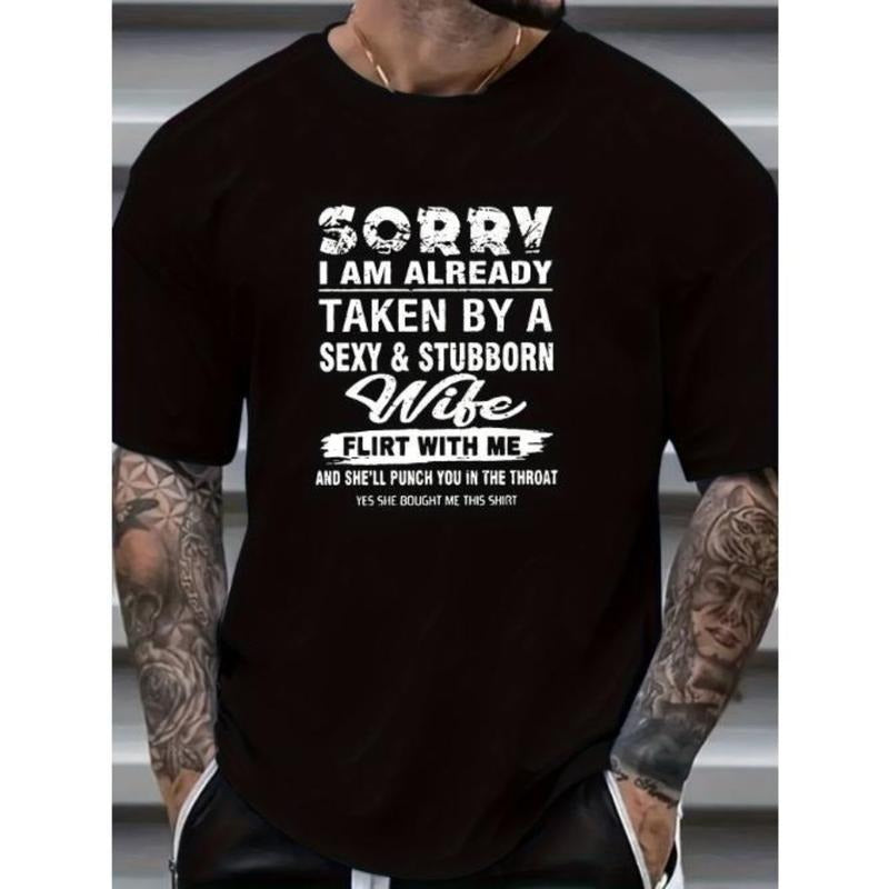 Plus Size Mens Graphic Print T-shirt - Unique Slogan Design for Hot Summer Days