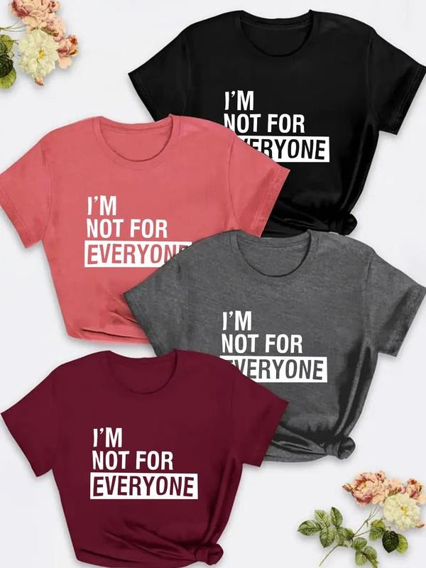 Plus Size Women's Letter Print Round Neck Tee, Stylish Short Sleeve T-Shirt, Ladies Plus Clothing for Summer Hoodie,...