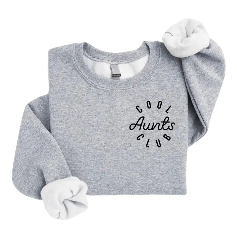 Pocket Cool Aunts Club Sweatshirt, Valentines Day Sweatshirt, Cool Aunts Sweatshirt, Aunt Birthday Gift, Gift for Auntie,...