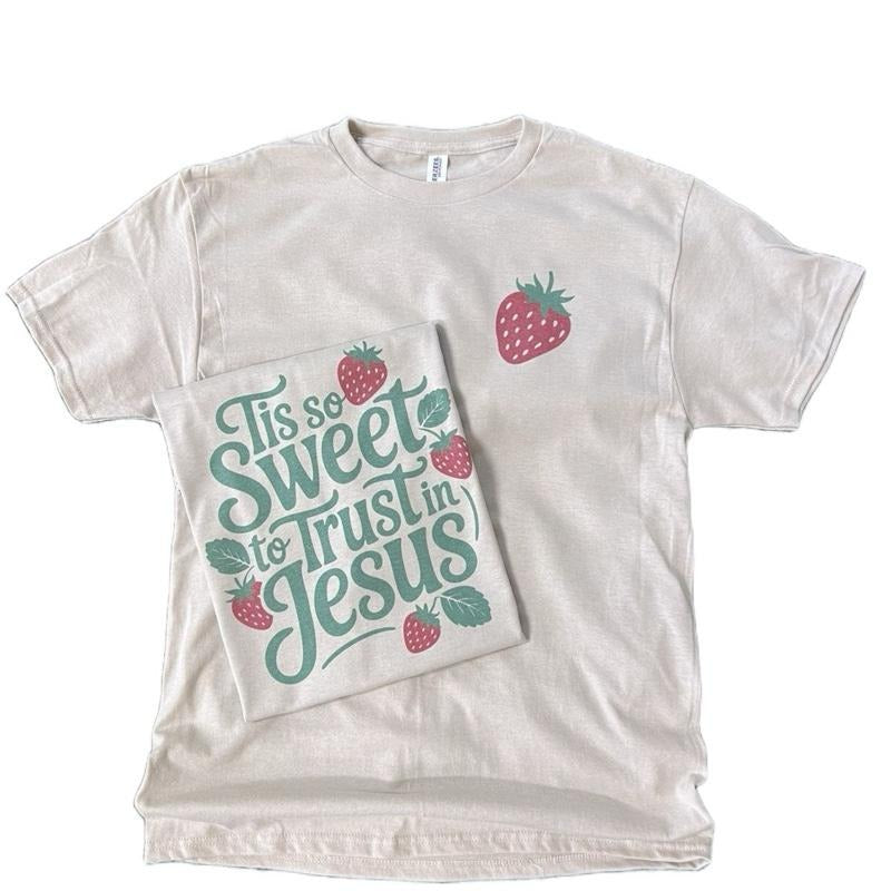 Pocket Print - Tis So Sweet to Trust in Jesus - Christian Shirt Hoodie, Sweatshirt | HypeDripTees.com
