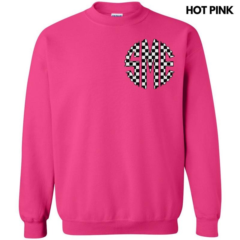 Pocket Size - Black Checkered Monogram Sweatshirt 'NLB' T-Shirts, Hoodie | HypeDripTees.com
