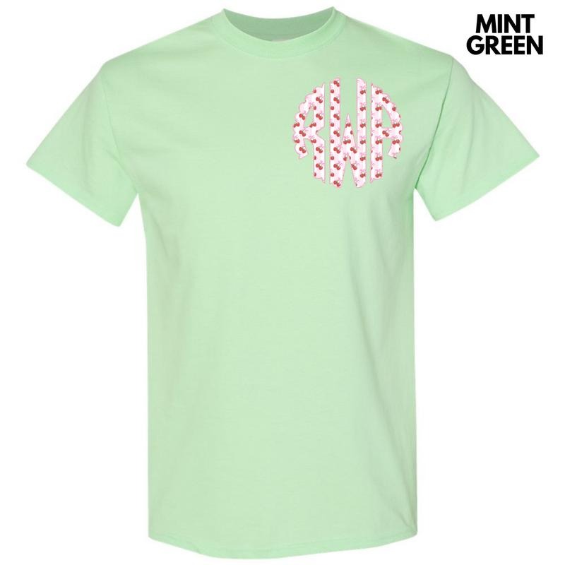 Pocket Size - Strawberry Stripe Monogram Gildan Short Sleeve T-Shirt 'NLB' Hoodie, Sweatshirt | HypeDripTees.com