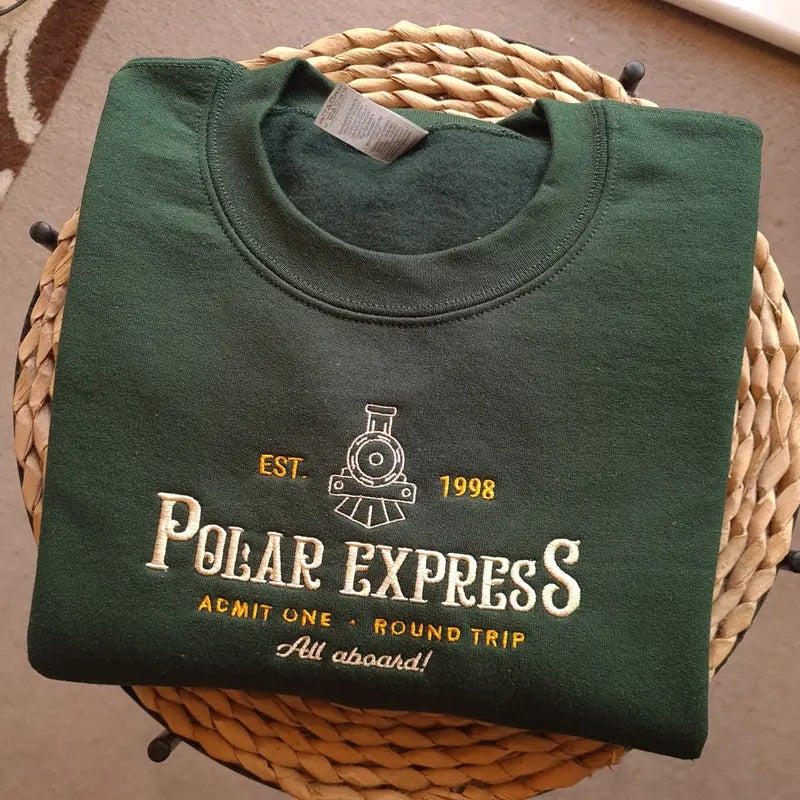 Polar Express Embroidered Embroidery Vintage T-Shirts, Hoodie, Sweatshirt
