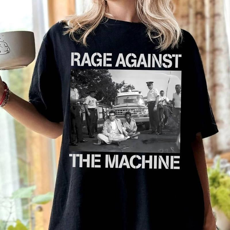 Political Activism T-Shirt,1963 Arrest Photo,Rage Against The Machine, Resistance Tee,Anti Trump, Bernie Sanders,Fight...