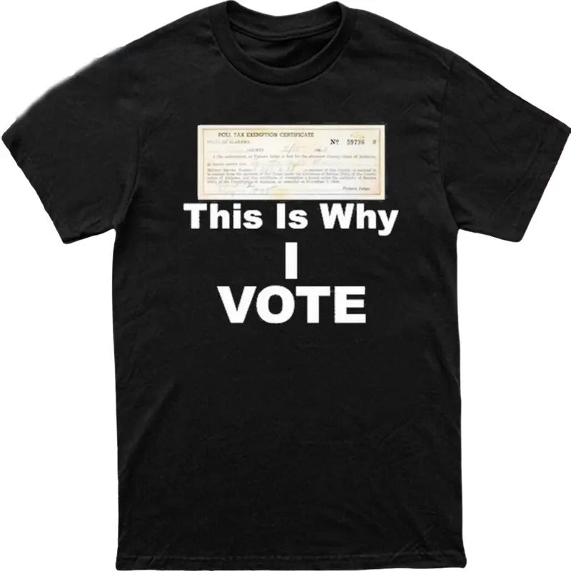 Poll Tax Exemption Certificate This Is Why I Vote Shirt Hoodie, Sweatshirt | HypeDripTees.com