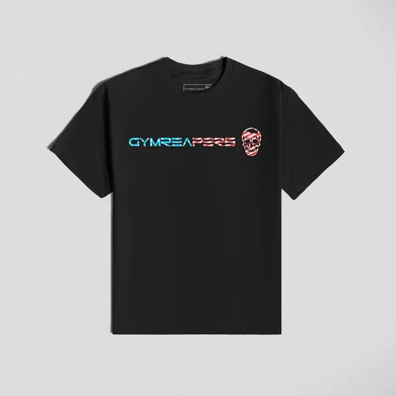 Gymreapers Basic USA Shirt - Soft Cotton/Poly Blend - American Flag Pattern - Summer Hoodie, Sweatshirt | HypeDripTees.com