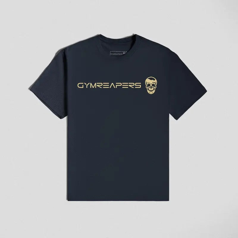 Gymreapers Basic Shirt - Navy/Gold - Short Sleeve - Soft Cotton/Poly Blend