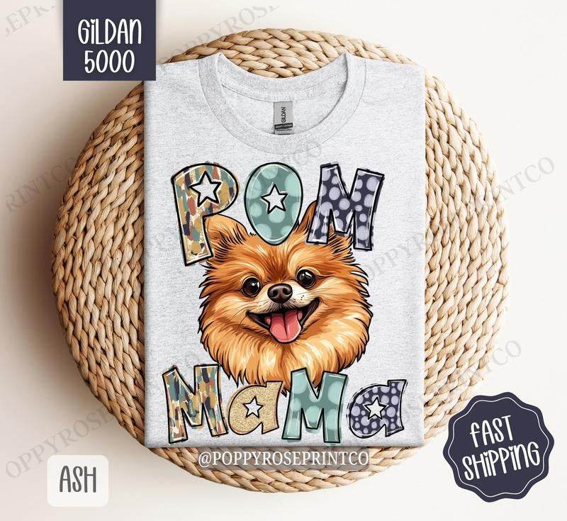 Pomeranian Mama Shirt Gildan, Dog Mom Women's Tee, Cute Pom Mama Women's Tshirt Plus Sizes Hoodie, Sweatshirt