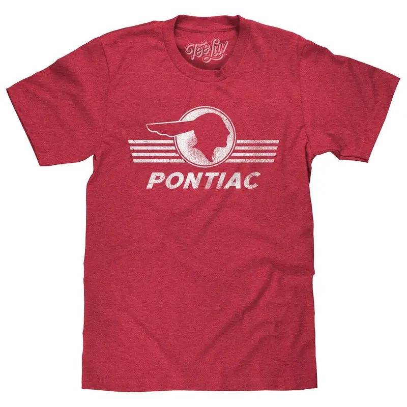 Pontiac Distressed Headdress Logo T-Shirt - Red Hoodie, Sweatshirt | HypeDripTees.com