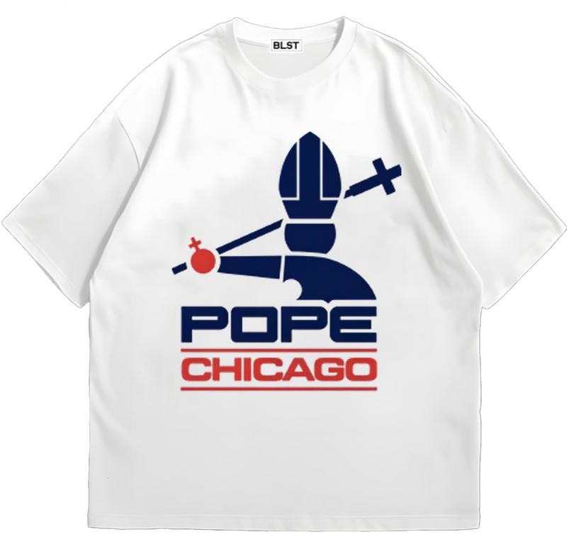 Pope Chicago T-Shirt Graphic Design Cotton Unisex Cozy Graphic T-Shirt for Chilly Days Hoodie, Sweatshirt | HypeDripTees.com