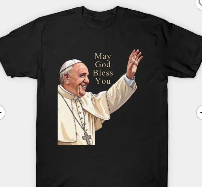 Pope Francis May God Bless You Shirt T-Shirt, Black T-Shirt_Cotton T-Shirt, Perfect Tee Hoodie, Sweatshirt | HypeDripTees.com