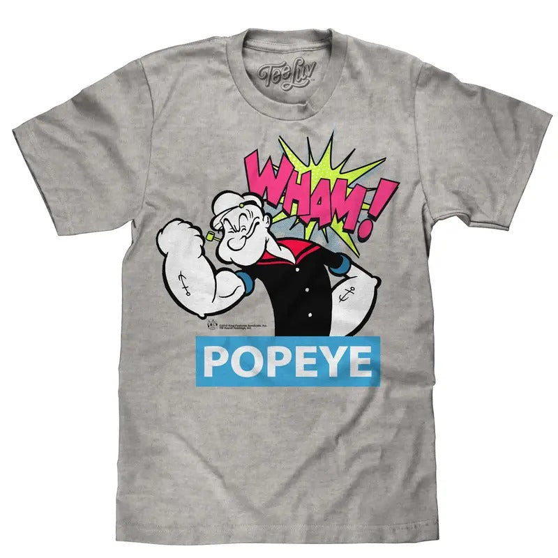 Popeye Big and Tall T-Shirt - Silver Gray Hoodie, Sweatshirt | HypeDripTees.com