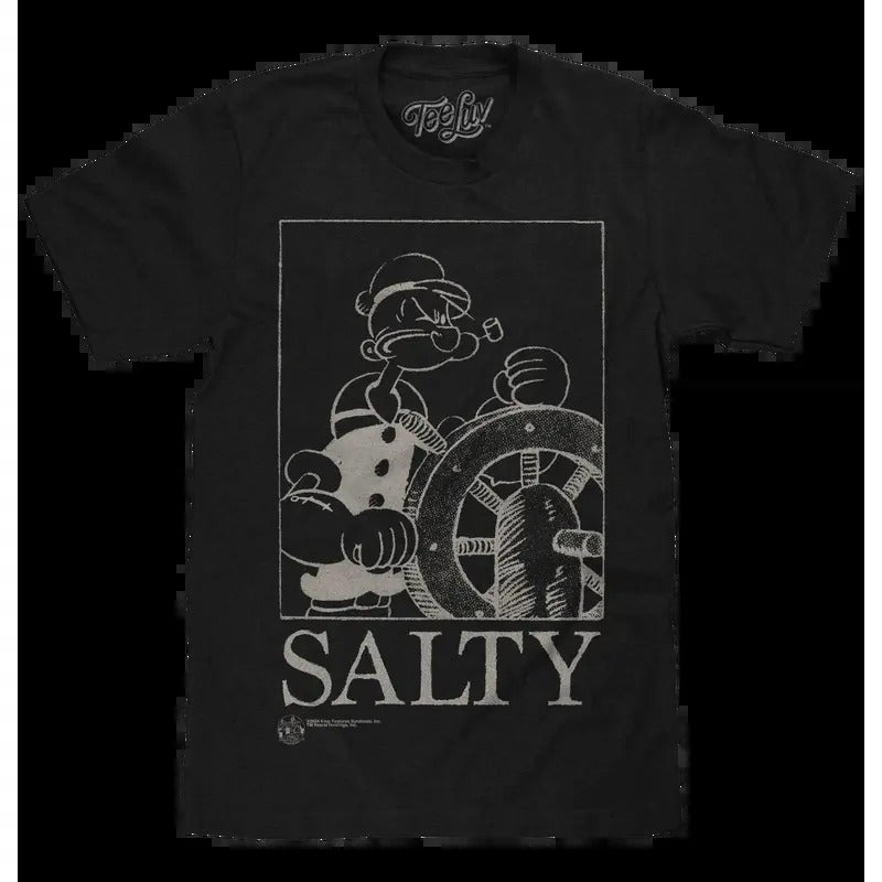 Popeye The Sailor Man Salty T-Shirt - Black Hoodie, Sweatshirt | HypeDripTees.com