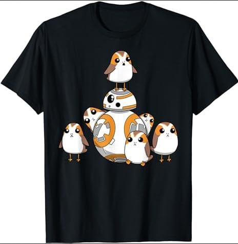 Porgs Having Fun With BB-8 Portrait T-Shirt Menswear Top Hoodie, Sweatshirt | HypeDripTees.com