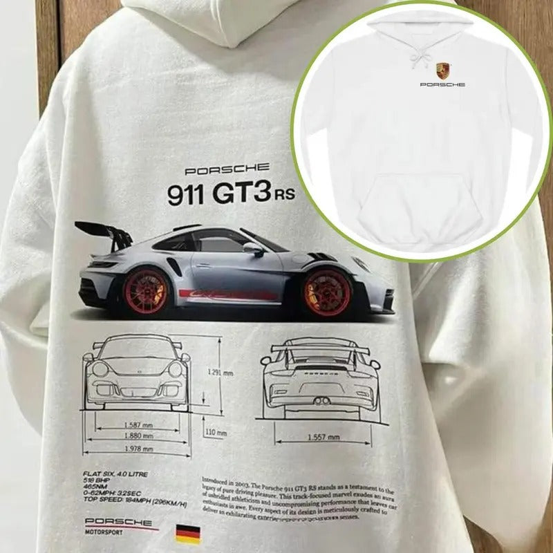 Porsche 911 GT3 RS Aesthetic Hoodie DRG,  Porsche T-Shirt DRG, Sweatshirt, Porsche  Hoodie Menswear Classic Cotton Collar...