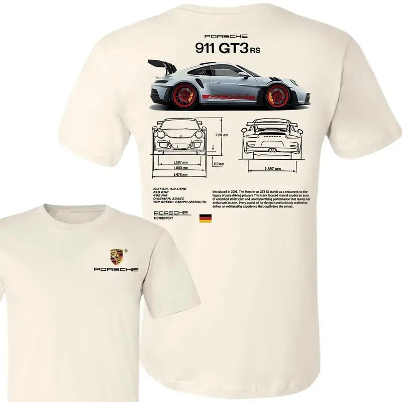 Porsche 911 GT3 RS Aesthetic T-shirt - Unisex T-Shirt for Fans Cotton Classic Menswear Hoodie, Sweatshirt | HypeDripTees.com