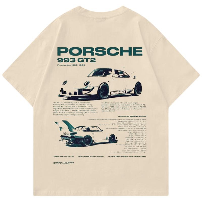 Porsche 993 GT2 T-shirt Light, Car Enthusiast Shirt, Car Clothing Hoodie, Sweatshirt | HypeDripTees.com