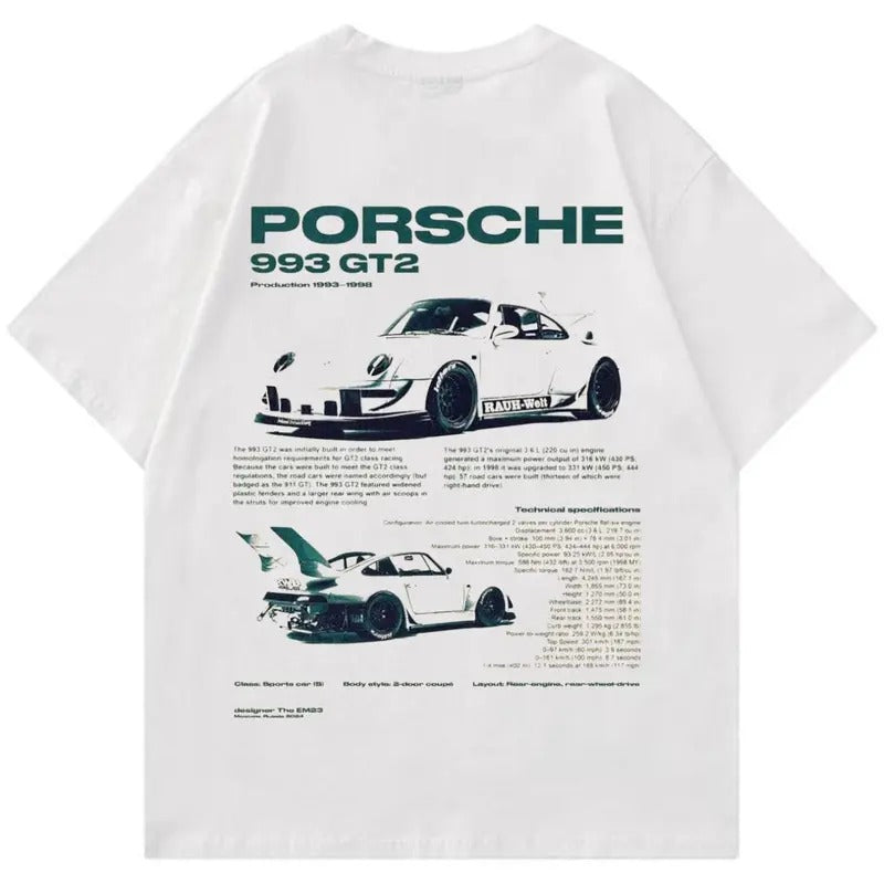 Porsche 993 GT2 T-shirt Light, Car Enthusiast T-Shirt, Car Clothing Hoodie, Sweatshirt | HypeDripTees.com
