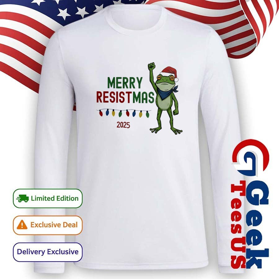 Portland Frog Merry Resistmas 2025 Christmas shirt