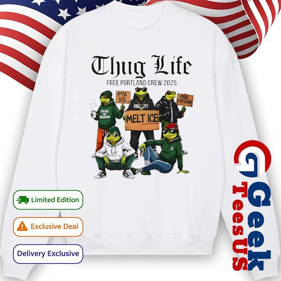 Portland Frog Thug Life Free Portland Crew 2025 shirt
