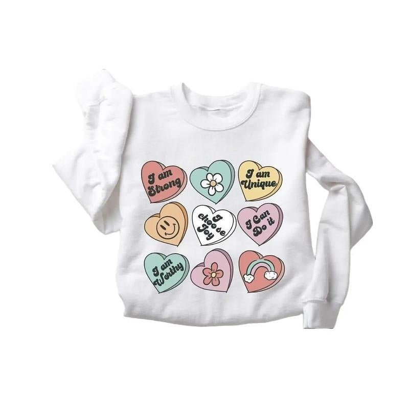 Positive Affirmations Sweatshirt, Women's Valentines Day Sweatshirt T-Shirts, Hoodie | HypeDripTees.com