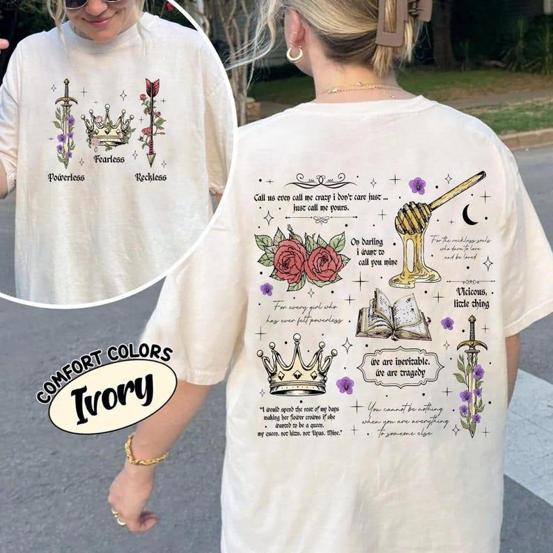 Powerless Bookish Comfort Colors Shirt For Fan, Fearless Fan Shirt, Kai Azer I Love You TShirt, Gift for Bookworms,...