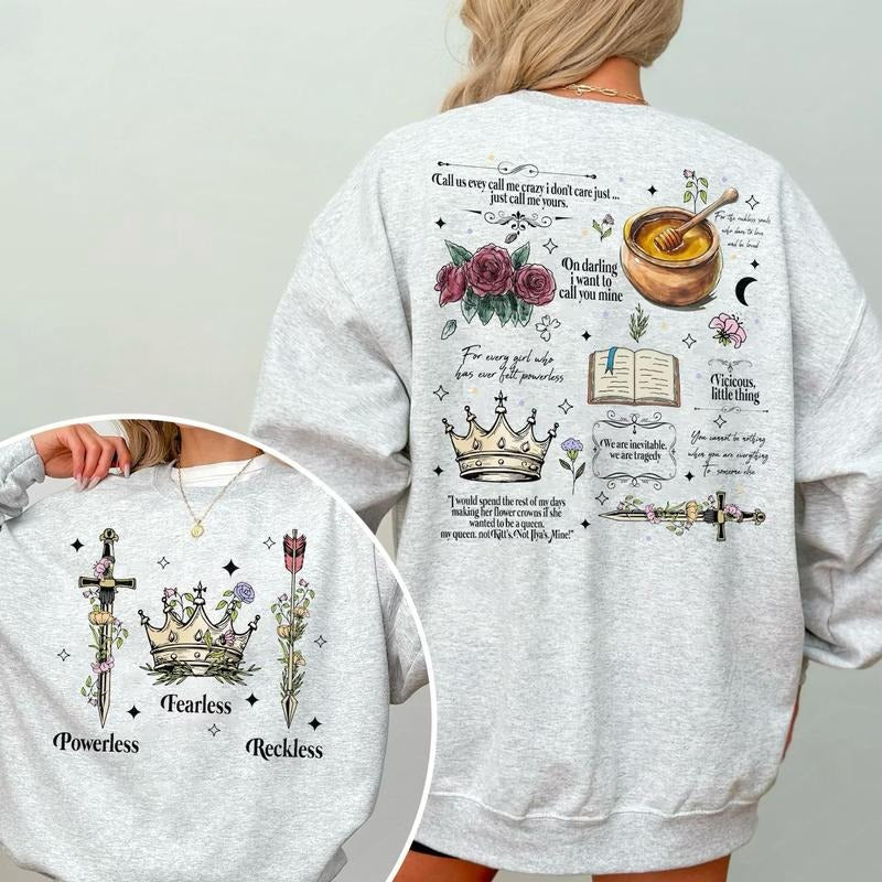 Powerless Bookish Shirt, Fearless Fan Sweatshirt, Kai Azer I Love You TShirt, Gift for Bookworms, Romantic Quotes Shirt,...