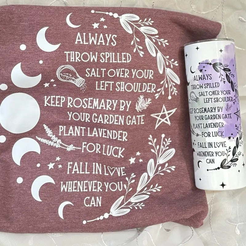 Practical Magic Sweatshirt and Tumbler Bundle Set with Glass or Stainless Steel Tumbler T-Shirts, Hoodie | HypeDripTees.com
