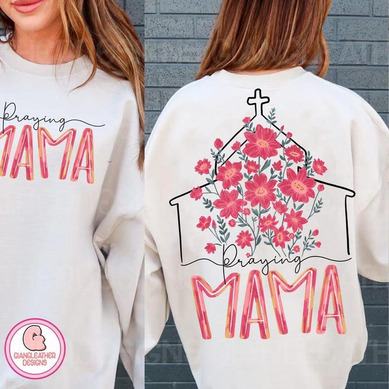 Praying mama shirt, floral church mama shirt, mama shirt, mother's day shirt, Christian Mom Shirt, Retro Christian...