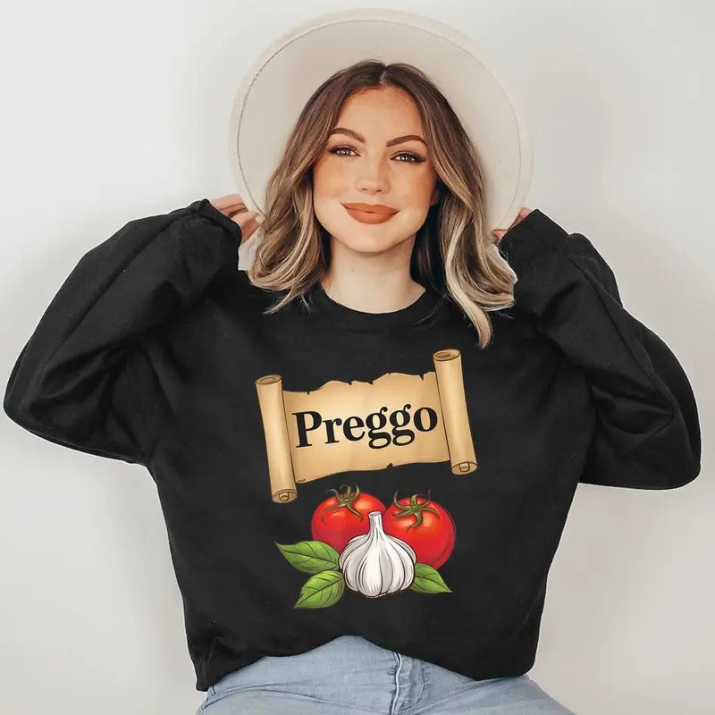 Preggo Sauce Cute and Funny Pregnancy Announcement Sweatshirt T-Shirts, Hoodie | HypeDripTees.com