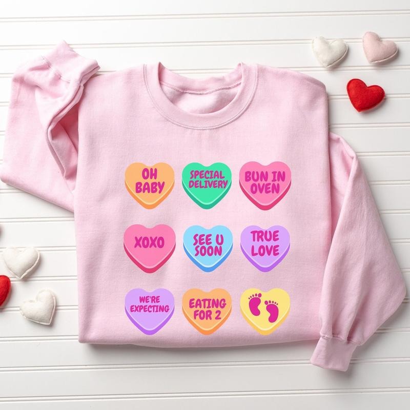 Pregnancy Announcement Gift Valentine baby Reveal Valentine's Day Pregnancy Shirt Gift for new Mom Maternity Valentines...