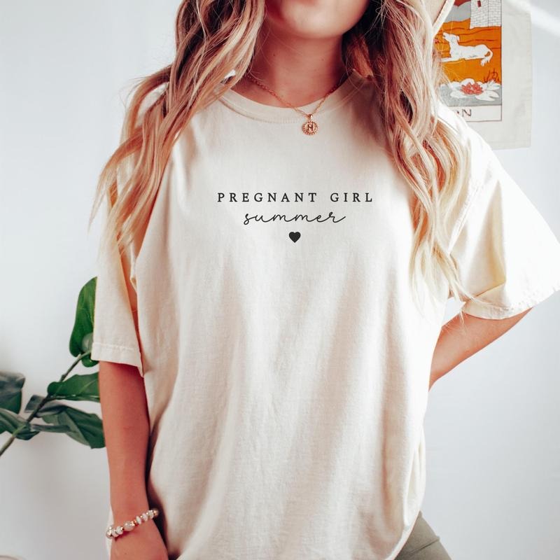 Pregnant Girl Summer Shirt,  Beach Pregnancy Announcement T-shirt, Pregnancy Reveal Tee, Baby Shower Gift, Mom Shirt...