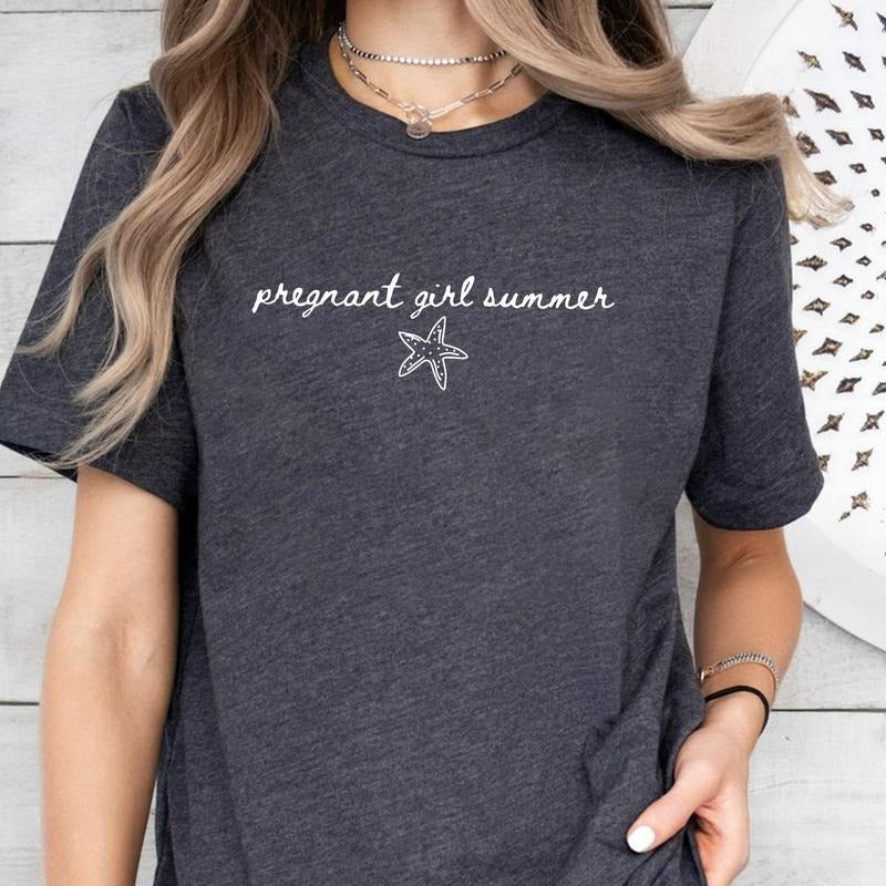 Pregnant Girl Summer Shirt, Summer Pregnancy Baby Announcement Tshirt, Expecting Mom Gift, Funny Beach Pregnancy Shirt,...