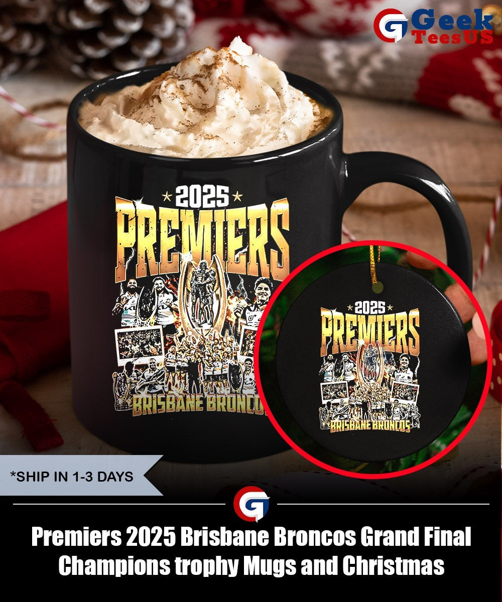 Premiers 2025 Brisbane Broncos Grand Final Champions trophy shirt