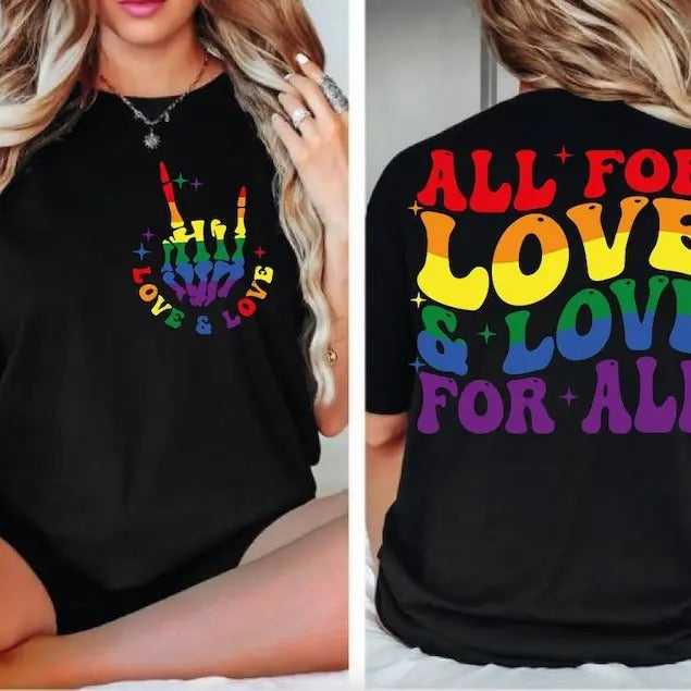 Premium  All For Love And Love For All, Pride Ally,Gay Pride sweatshirt T-Shirts, Hoodie | HypeDripTees.com