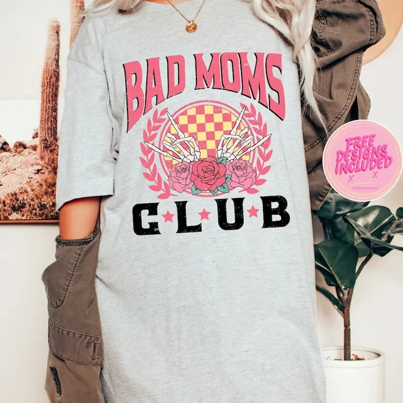Premium  Bad mom club  ,proud member of the bad moms club  ,rocking skeleton mom  ,sacractic mom  ,trendy funny mom  ,bad...